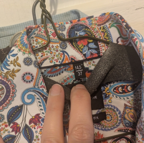 Olymp Level 5 Body Fit Paisley Dress Shirt 100% Cotton 14.5/37 EUC! - Picture 12 of 16